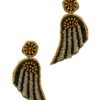 Wing Patch Drop Earrings – Modern Wing Design, Gold or Silver