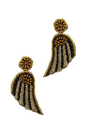 Wing Patch Drop Earrings – Modern Wing Design, Gold or Silver