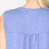 Sleeveless Tunic Top with Lace Trim & Scoop Hem – Denim Blue