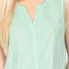 Lace-Trim Sleeveless Tunic Top – Dusty Mint