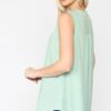 Lace-Trim Sleeveless Tunic Top – Dusty Mint
