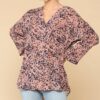Animal Print Button-Down Shirt with Lapel Collar – Light Rose Mix