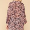 Animal Print Button-Down Shirt with Lapel Collar – Light Rose Mix