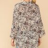 Animal Print Button-Down Shirt with Lapel Collar – Cream Mix