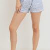 Terry High-Waist Leopard Shorts – Light Blue