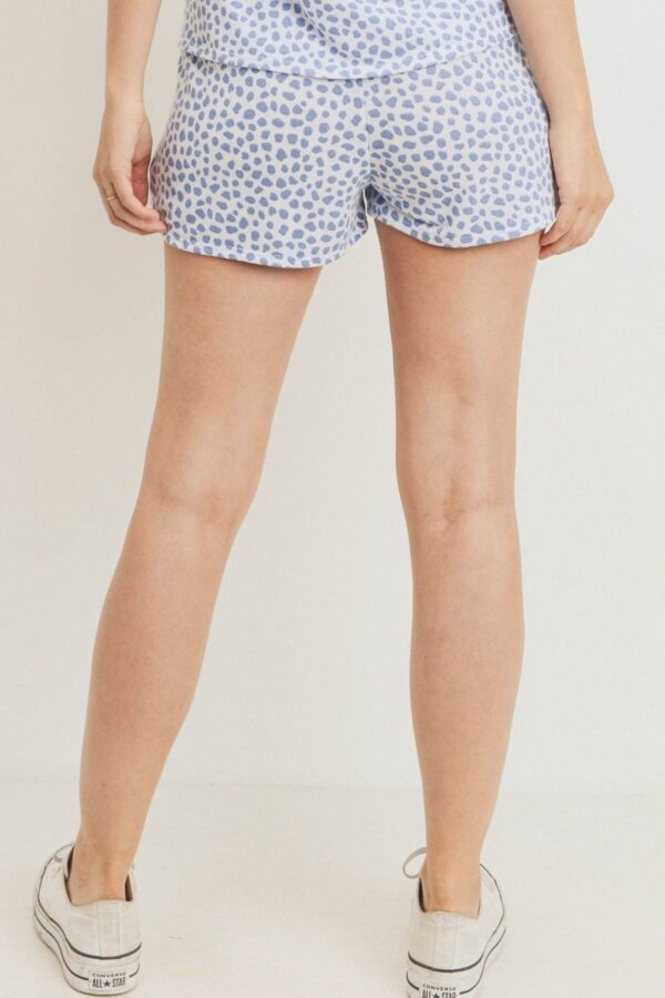 Terry High-Waist Leopard Shorts – Light Blue