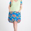 Plus Size Floral-Blocked Midi Dress with Front Pocket