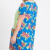 Plus Size Floral-Blocked Midi Dress with Front Pocket