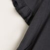 Ruffle Hem Round-Neck Dress with Pockets – Charcoal