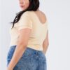 Plus Size Scoop-Neck Bodysuit with Front Zip – Fuchsia