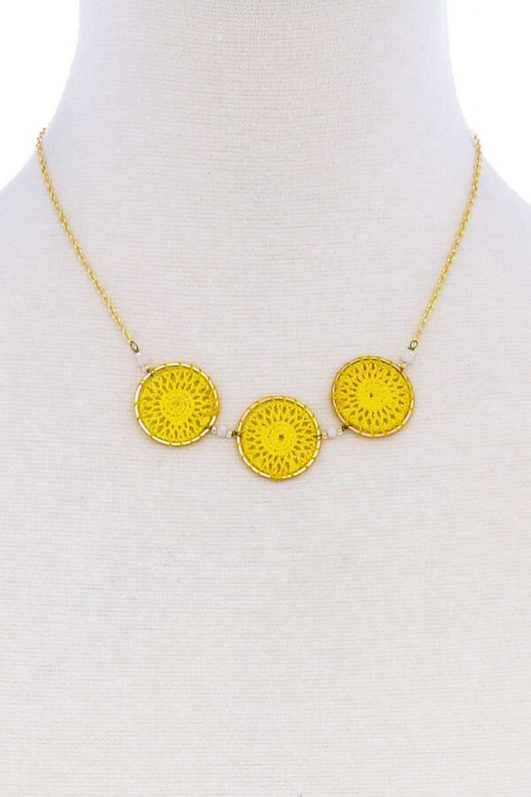 Triple Circle Pendant Necklace – Yellow Finish