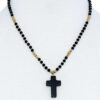 Beaded Cross Pendant Necklace – Adjustable Chain