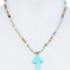 Beaded Cross Pendant Necklace – Adjustable Chain