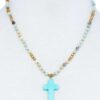 Beaded Cross Pendant Necklace – Adjustable Chain