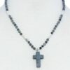 Beaded Cross Pendant Necklace – Adjustable Chain
