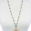 Sunflower Pendant Beaded Necklace – Floral Bead Accent
