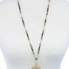 Sunflower Pendant Beaded Necklace – Floral Bead Accent