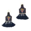 Cow Skull Tassel Drop Earrings – Western Boho