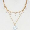 Double-Layer Cross Pendant Chain Necklace