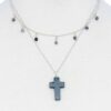 Double-Layer Cross Pendant Chain Necklace