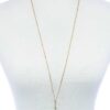 Oval Stone Pendant Long Necklace – Adjustable Metal Chain