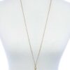 Oval Stone Pendant Long Necklace – Adjustable Metal Chain
