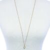 Oval Stone Pendant Long Necklace – Adjustable Metal Chain