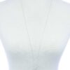 Oval Stone Pendant Long Necklace – Adjustable Metal Chain