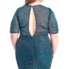 Ribbed Shimmer Shirring Mini Dress – Midnight Blue (Plus Size)