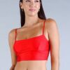 Darted Under-Bust Spaghetti Strap Crop Top – Tangerine