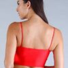 Darted Under-Bust Spaghetti Strap Crop Top – Tangerine