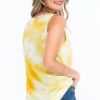 Tie-Dye Knit Scoop-Neck Sleeveless Top