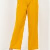 High-Waist Paperbag Wide-Leg Pants – Mustard