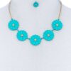 Tender Multi-Flower Necklace and Earring Set – Colorful