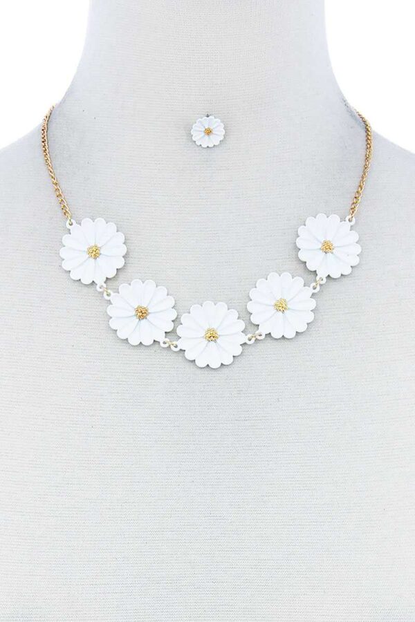 Tender Multi-Flower Necklace and Earring Set – Colorful