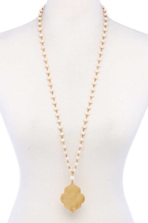 Designer Multi-Bead Pendant Necklace – Mixed Color Beads