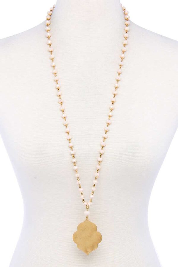 Designer Multi-Bead Pendant Necklace – Mixed Color Beads