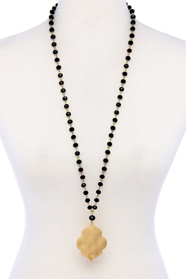 Designer Multi-Bead Pendant Necklace – Mixed Color Beads