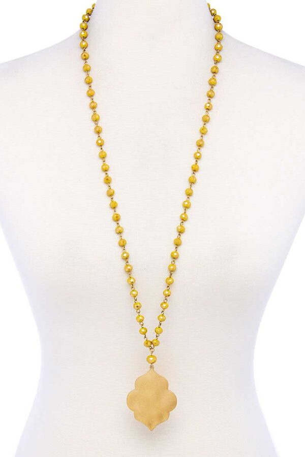 Designer Multi-Bead Pendant Necklace – Mixed Color Beads