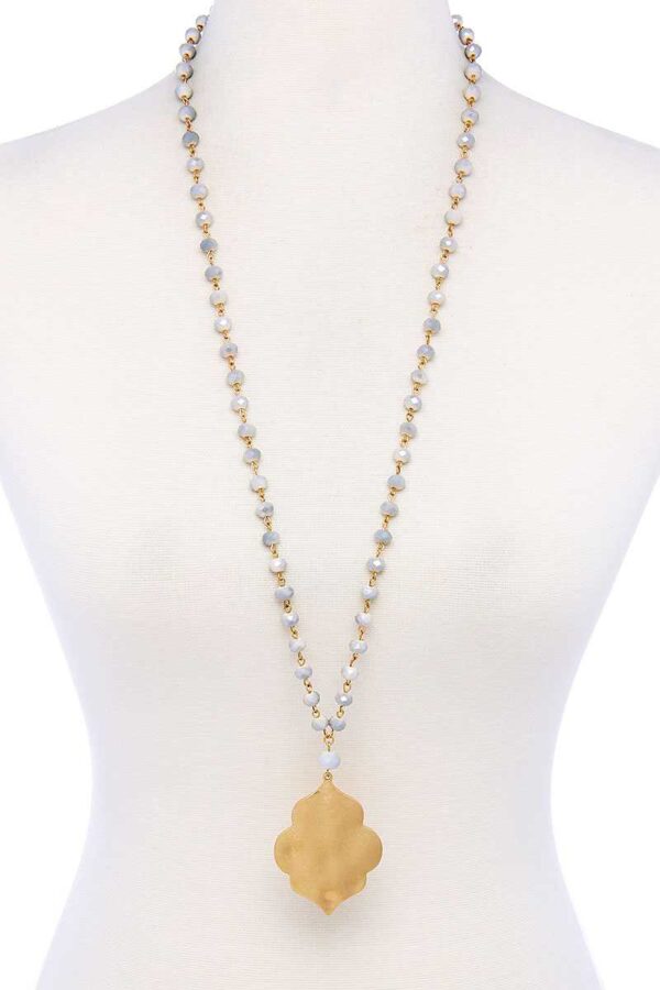 Designer Multi-Bead Pendant Necklace – Mixed Color Beads