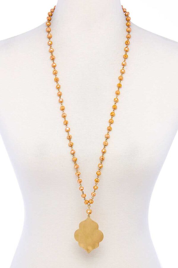 Designer Multi-Bead Pendant Necklace – Mixed Color Beads
