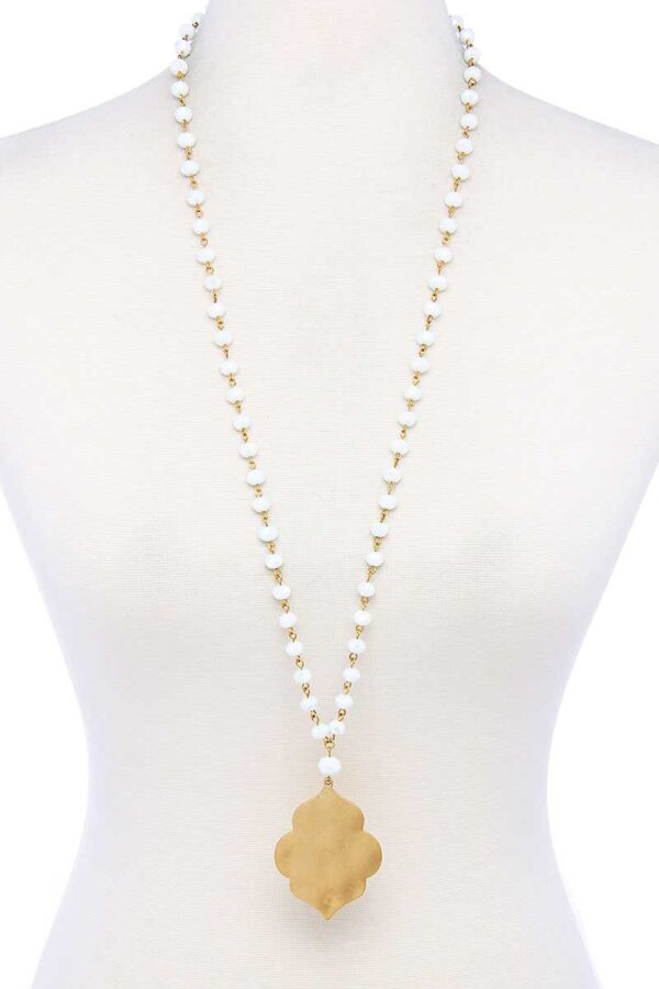 Designer Multi-Bead Pendant Necklace – Mixed Color Beads