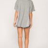 Rib Knit Dolman Sleeve Top with Round Hem – Heather Grey