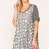 Star-Textured Knit Tunic Top with Shark-Bite Hem – Gunmetal