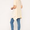 Star-Textured Knit Tunic Top with Shark-Bite Hem