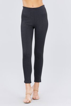 Ponte Pants with Elastic Waist – Charcoal Grey