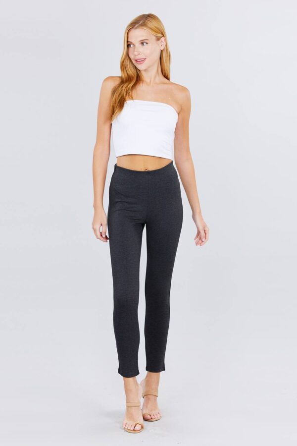 Ponte Pants with Elastic Waist – Charcoal Grey