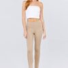Ponte Pants with Elastic Waist – Deep Khaki