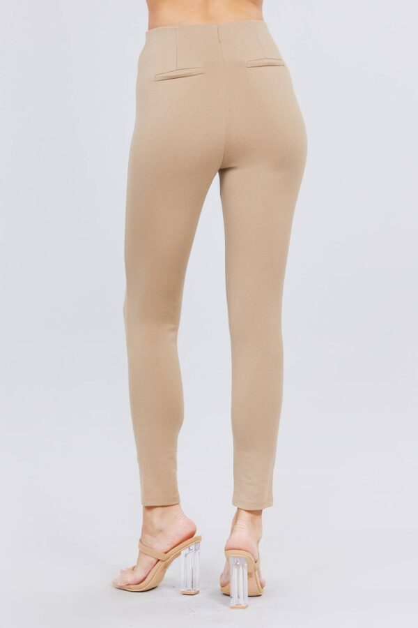 Ponte Pants with Elastic Waist – Deep Khaki