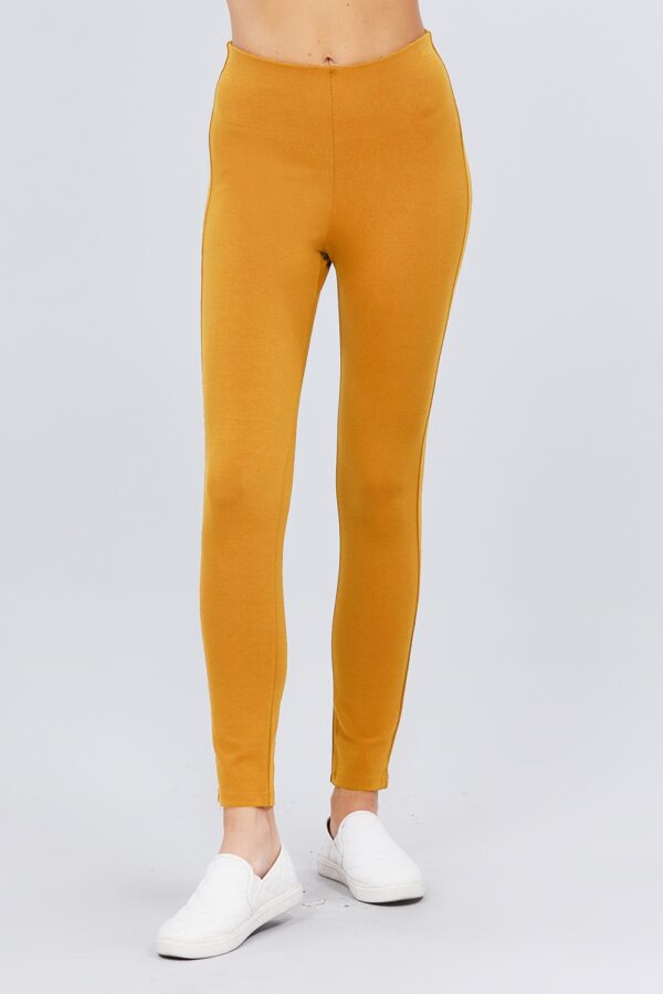 Ponte Pants with Elastic Waist – Deep Mustard